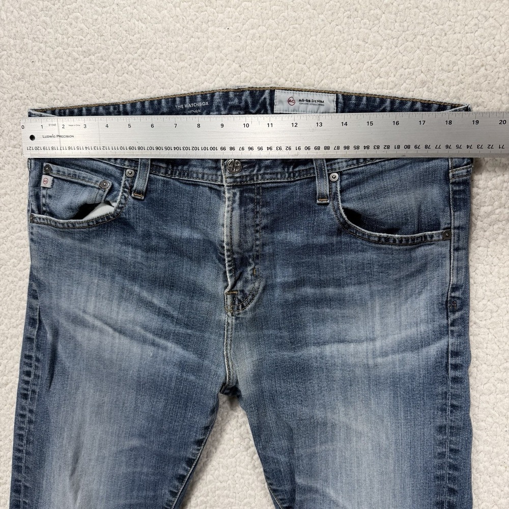 AG Matchbox Slim Straight Jeans Men's 38x29 Blue Casual Denim Streetwear Grunge - Picture 8 of 11